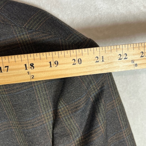 Hart Schaffner Marx HSM Made in USA 48R 100% Wool Brown Checkered Blazer - Picture 5 of 11